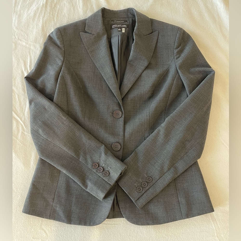 Dark blue-grey women’s suit size 4